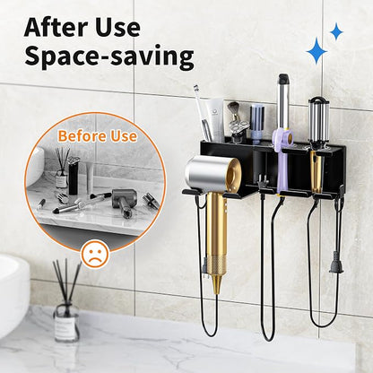 Hair Dryer Holder, Hair Tool Organizer, Blow Dryer Hanger Wall Mount - Image 4