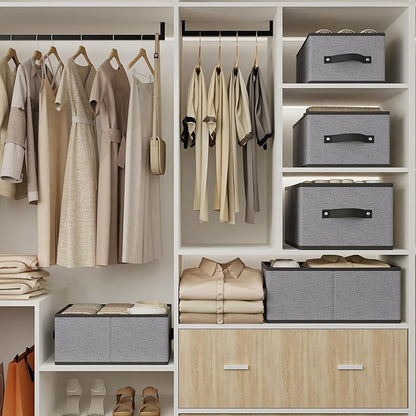 Storage Baskets with Handles, Fabric Drawer Organizers, Storage Bins - Image 2