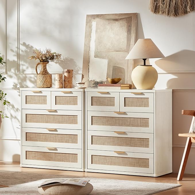 LEYAOYAO White Dresser for Bedroom, 33.5" Tall Chest of Drawers, Modern 5 - Image 2
