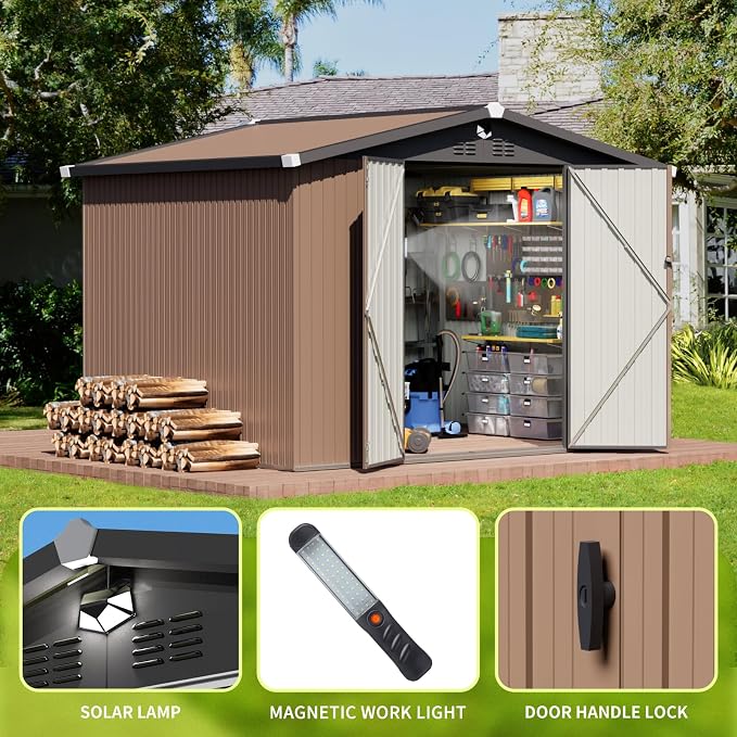 Metal Storage Shed, 10x8 Outdoor Storage Building, Large Backyard Sheds - Image 3