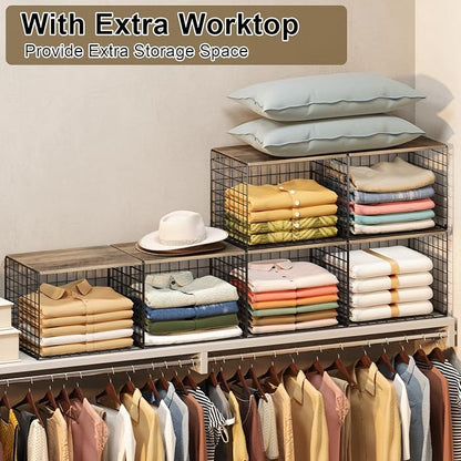 4PCS Wider Closet Organizers and Storage, Stackable Closet Shelf Organizer - Image 4