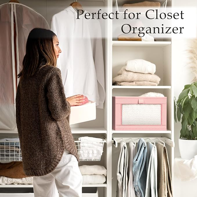 Criusia 4 Pack Linen Closet Organizers and Storage, Closet organizer Large - Image 6