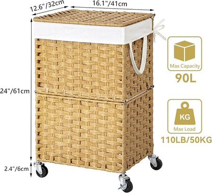 Chrislley 90L Slim Laundry Hamper - Image 6