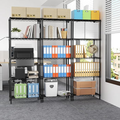5 Tier Adjustable Storage Shelves Heavy Duty Metal Utility Shelf 750LBS - Image 2