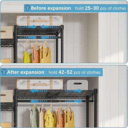 VIPEK X20 Expandable Metal Clothing Rack Adjustable from 3'3" to 4'8" Heavy - Image 3