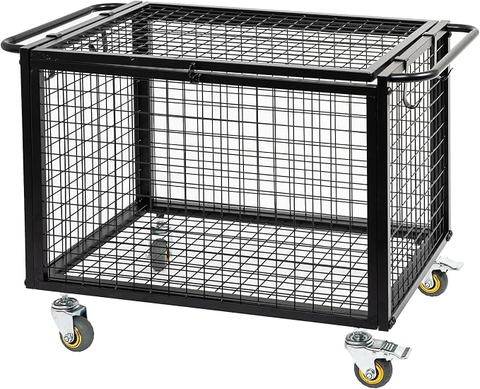 Metal Basketball Rolling Cart Sports Equipment Storage Wheel Basket Matte Black - Image 4