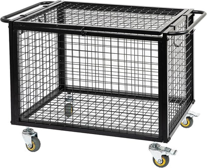 Metal Basketball Rolling Cart Sports Equipment Storage Wheel Basket Matte Black - Image 4