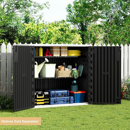 KINYING Outdoor Horizontal Storage Sheds, 37 Cu.ft Outdoor Storage Cabinet - Image 6