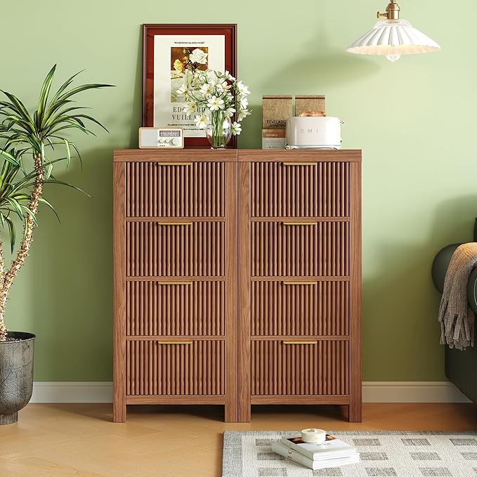 Mid-Century Modern Tall Wooden Dresser - Image 4