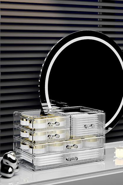 ZHIAI Stackable Storage Drawers, Acrylic Bathroom Counter Organizer Clear - Image 3