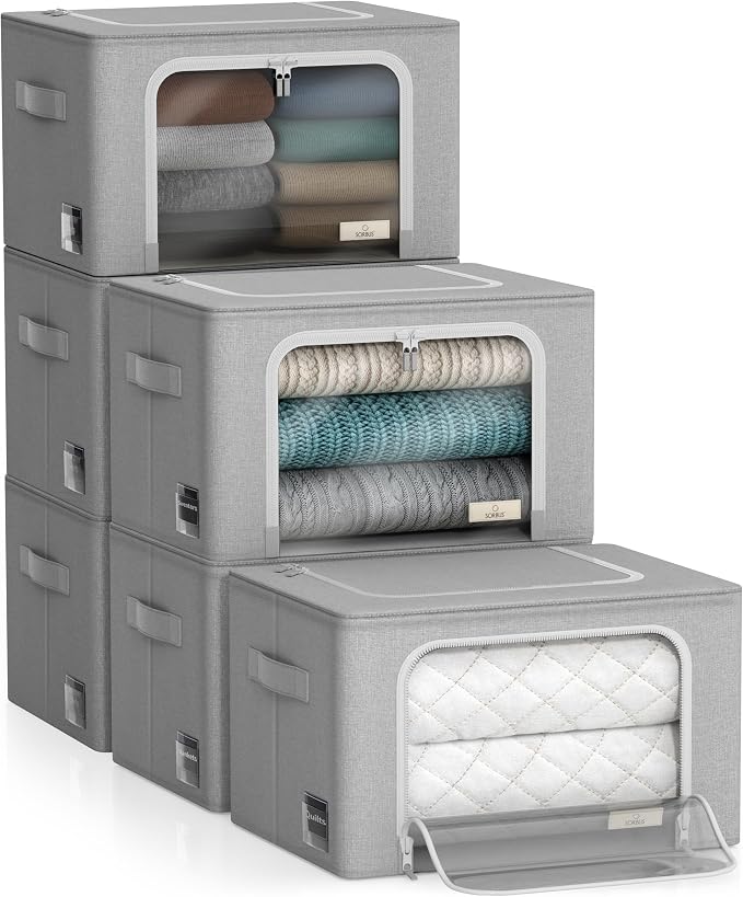 Sorbus Storage Bins with Metal Frame - Image 7