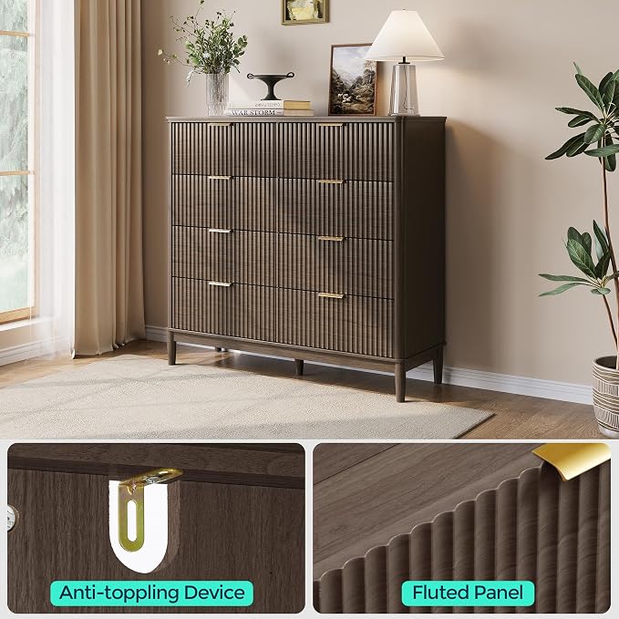 LINSY Fluted Dresser for Bedroom - Image 4