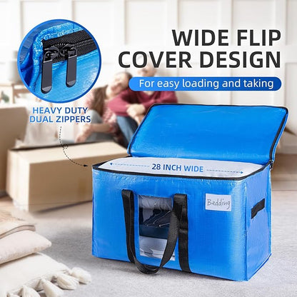 TAILI Extra Large Moving Bags, 10 Pack Blue Heavy Duty Totes - Image 5