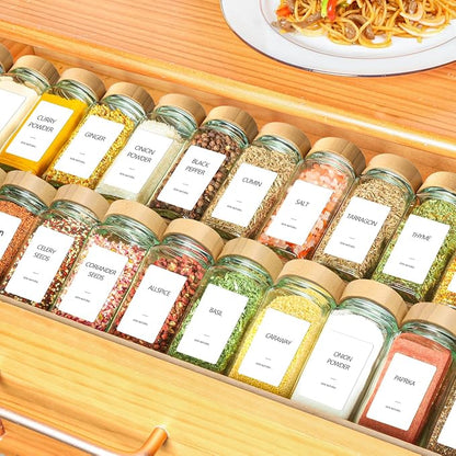 ComSaf Spice Jars with Label 4 oz 24Pcs, Glass Spice Jars with 6 Extra Shaker - Image 7