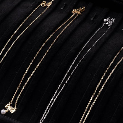Frebeauty 15 Hooks Necklace Tray Velvet Neckalce Organizer - Image 6
