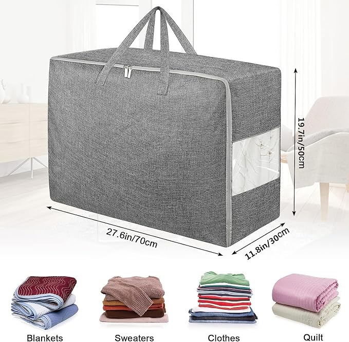 105L Extra Large Storage Bags, Folding Moving Comforter Blanket Storage Bags - Image 2