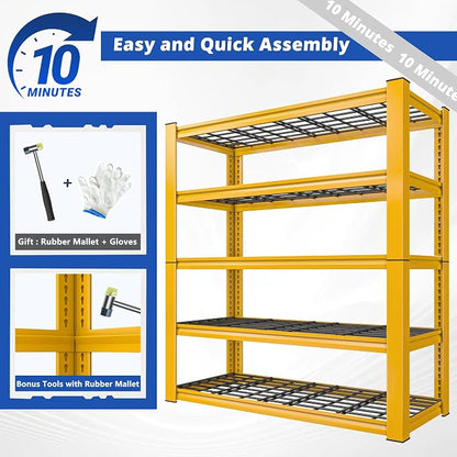 REIBII 72''H Garage Shelving 3010 LBS Storage Shelves Adjustable Metal Shelving - Image 9
