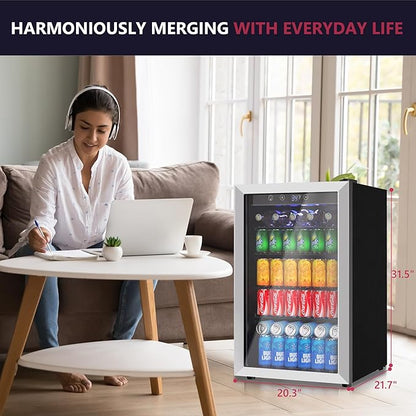 4.5 Cu.ft Beverage Refrigerator Cooler, 145 Can Mini Fridge - Image 6
