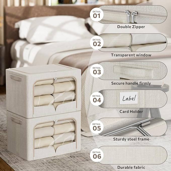 FHSQX 3 Pack Clothes Storage Bins - Image 4