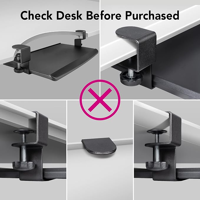 EHO Prime Desk Clamp Keyboard Tray, Under Desk Sliding Retractable Drawer - Image 6