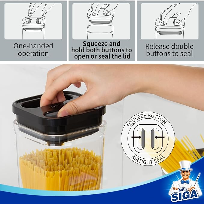 MR.SIGA 6 Piece Airtight Food Storage Container Set, BPA Free Kitchen Pantry - Image 4