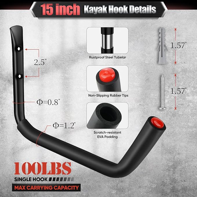 Nacial 12 Pack Garage Hooks Heavy Duty, 100LBS Capacity Garage Hooks - Image 3