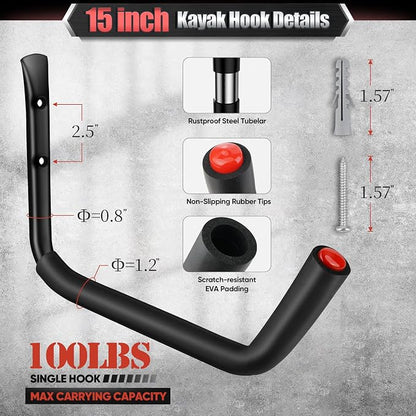 Nacial 12 Pack Garage Hooks Heavy Duty, 100LBS Capacity Garage Hooks - Image 3