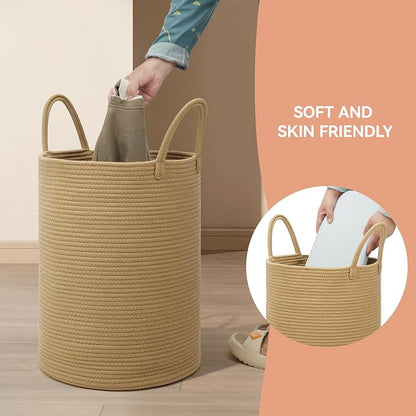 58L Cotton Rope Laundry Basket, Woven Basket - Image 7