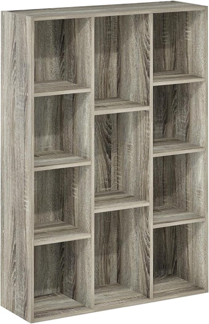 Furinno LUDER Book Shelf, 11-Cube Bookshelf, Reversible Bookcase, 9.4 x 29.1 x - Image 6