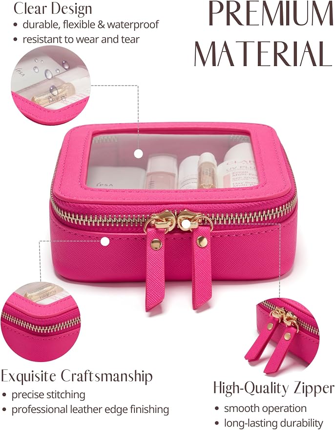 Popvibe Clear Makeup Bag Travel Cosmetic Case Transparent Toiletry Bag - Image 2