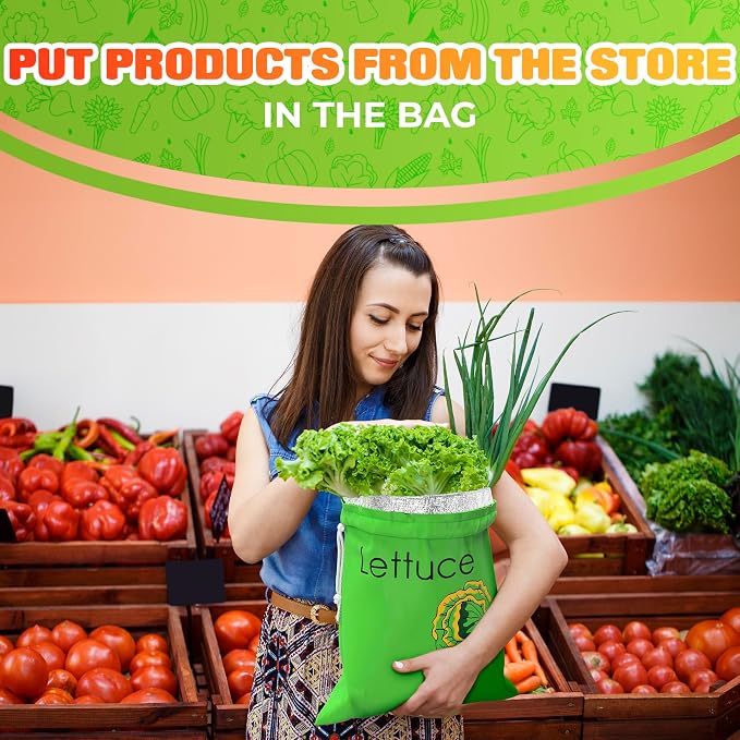 Banana & Lettuce Fresh Reusable Produce Bags – Vegetable & Fruit Storage Bags - Image 7