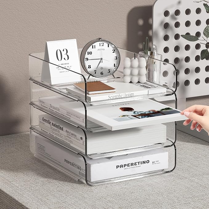 4-Tier Acrylic Paper Tray Organizer - Image 6