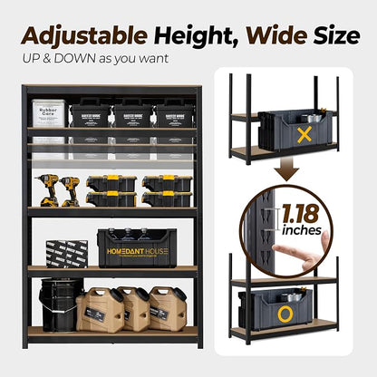 HOMEDANT House 48" Wide Boltless Heavy Duty Garage Storage Shelving Adjustable - Image 10