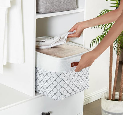 DECOMOMO White Storage Bins Fabric Storage Baskets - Image 6