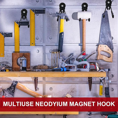 Landhoow Large Magnetic Hooks Heavy Duty Garage Magnet Hooks Strong Storage - Image 4