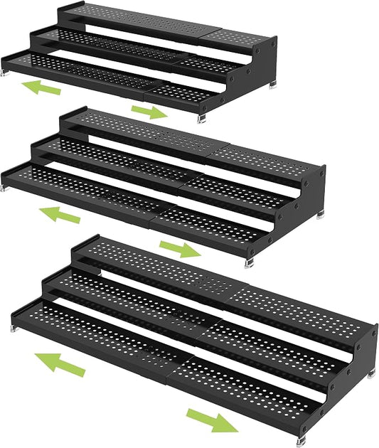 Metal Spice Rack Organizer for Cabinet, 3 Tier Expandable Spice Storage Shelf by JOJOCROSSHIGHQUALITYLIFE