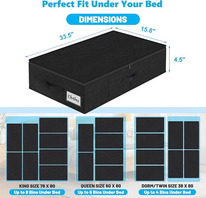 Under Bed Storage Container Bin 4 Pack, 4.5 Inch Slim Low Profile Underbed - Image 4