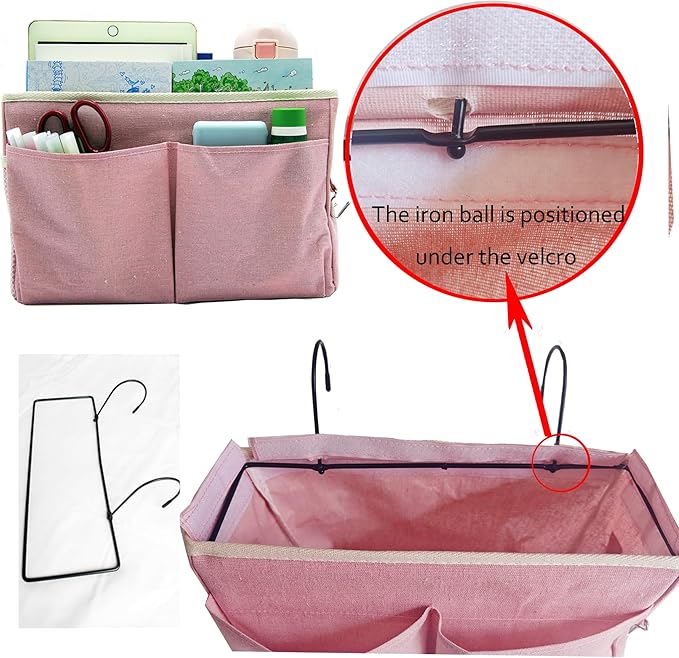 2-Pack Bedside Caddy Bedside Hanging Storage Basket Multi-Function Organizer - Image 4