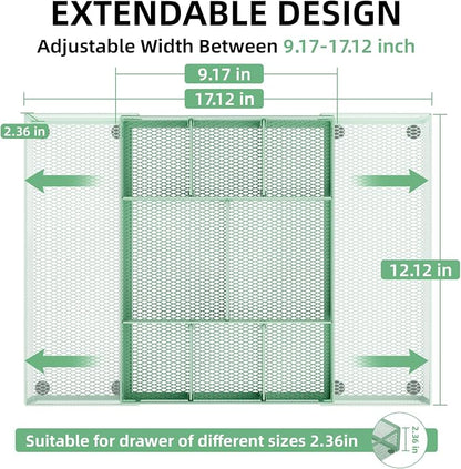 Marbrasse Expandable Desk Drawer Organizer, Mesh Drawer Organizer Tray - Image 2