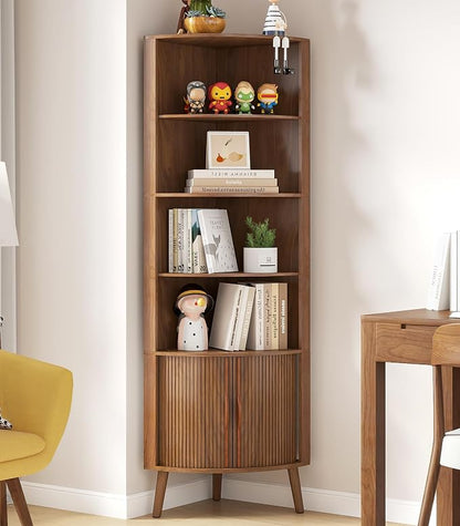 5-Tier Corner Shelf, 66.73''Tall Modern Corner Bookshelf, 5 Shelf Bookcase by Limaoaio