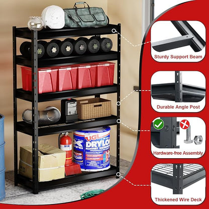 The Atlas 48" W Heavy Duty Garage Shelving Load 10000lbs, 5 Tier Metal Storage - Image 5