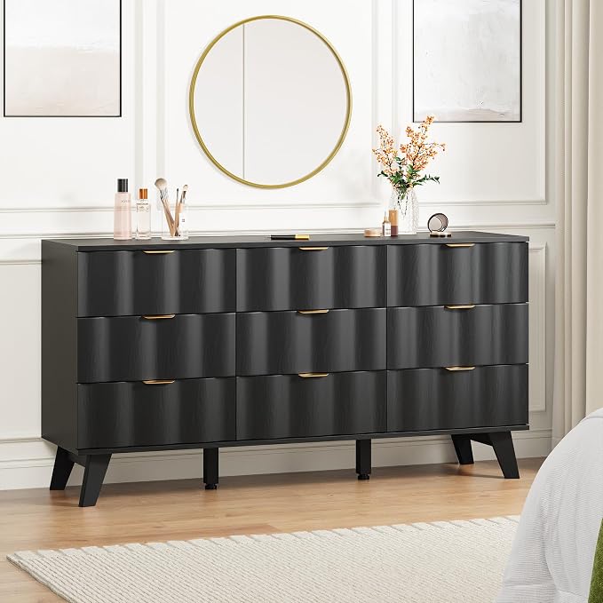 9 Drawer Dresser, Modern Fluted Storage Dresser - Image 7
