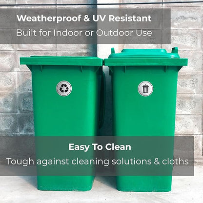 Trash and Recycle Stickers Set of 2 | Indoor Outdoor UV Stable & Weatherproof | - Image 3