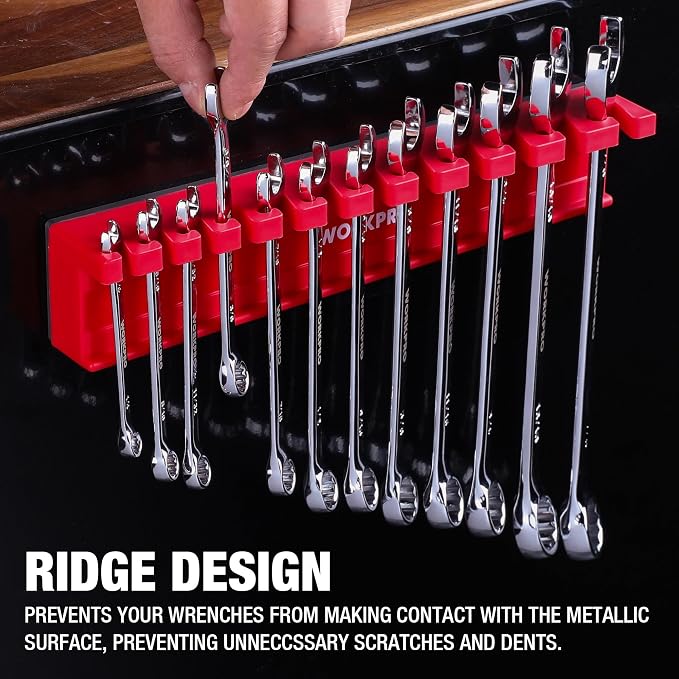 WORKPRO 2-Piece Magnetic Wrench Organizer, 24 Slots Wrenches Holder Fits SAE - Image 5