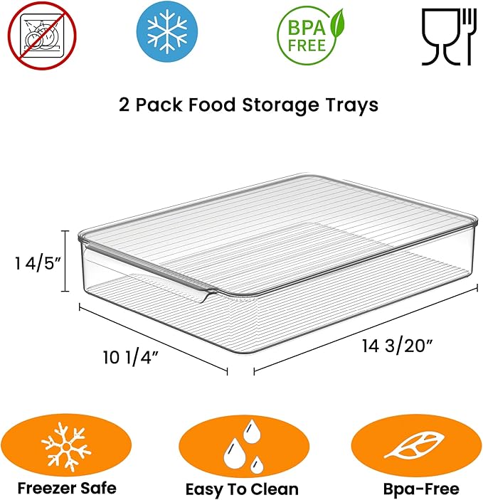 vacane Stackable Freezer Organizer, Flat Produce Saver Sliced Cheese Container - Image 5