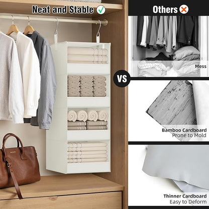 GRANNY SAYS 4-Shelf Hanging Organizer, Closet Hanging Shelves, Closet Hanging - Image 3