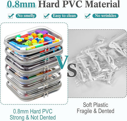 Sanwuta 6 Pcs Clear Hard Zipper Case Hard Plastic Zipper Pouches Transparent - Image 4