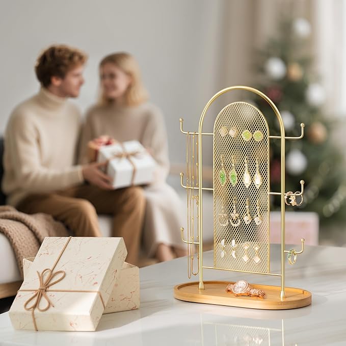 Jewelry Display Earring Stand Gold Organizer Earring StorageTree Jewelry Rack - Image 4