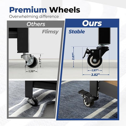 HOMEDANT House 5-Tier Metal Rolling Cart Shelf Rack Casters Heavy Duty - Image 13