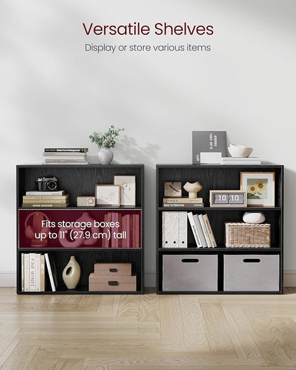 VASAGLE Set of 2 Bookshelves, 31.5 Inches Wide, 3-Tier Open Bookcases - Image 5